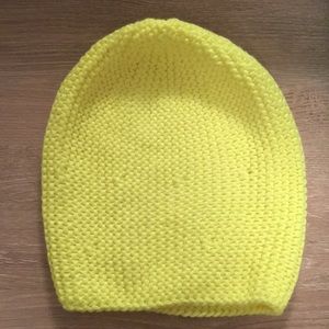 Neon yellow beanie hat